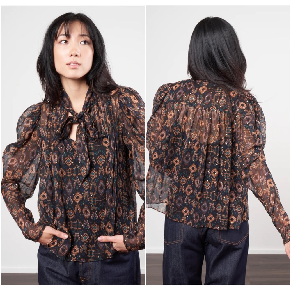 NWT $425 Ulla Johnson 100% Silk Ada Garnet Blouse Shirt - Picture 1 of 10